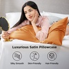 image:imageBedsure Satin Pillowcases Similar to Silk Pillow Cases Queen Size Set of 2 Pure White Cooling Pillow Case for Sleeping Women with Envelope Closure Gifts for Women Men 20x30 Inches 2pcs15  Orange