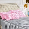 image:imageBedsure Satin Pillowcases Similar to Silk Pillow Cases Queen Size Set of 2 Pure White Cooling Pillow Case for Sleeping Women with Envelope Closure Gifts for Women Men 20x30 Inches 2pcs04  Pink