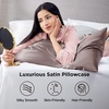 image:imageBedsure Satin Pillowcases Similar to Silk Pillow Cases Queen Size Set of 2 Pure White Cooling Pillow Case for Sleeping Women with Envelope Closure Gifts for Women Men 20x30 Inches 2pcs19  Dusty Rose