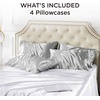 image:imageBedsure Satin Pillowcases Similar to Silk Pillow Cases Queen Size Set of 2 Pure White Cooling Pillow Case for Sleeping Women with Envelope Closure Gifts for Women Men 20x30 Inches 2pcs01  Silver Grey