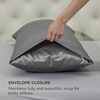 image:imageBedsure Satin Pillowcases Similar to Silk Pillow Cases Queen Size Set of 2 Pure White Cooling Pillow Case for Sleeping Women with Envelope Closure Gifts for Women Men 20x30 Inches 2pcs05  Dark Grey