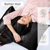 image:imageBedsure Satin Pillowcases Similar to Silk Pillow Cases Queen Size Set of 2 Pure White Cooling Pillow Case for Sleeping Women with Envelope Closure Gifts for Women Men 20x30 Inches 2pcs06  Black
