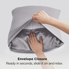 image:imageBedsure Satin Pillowcases Similar to Silk Pillow Cases Queen Size Set of 2 Pure White Cooling Pillow Case for Sleeping Women with Envelope Closure Gifts for Women Men 20x30 Inches 2pcs05  Dark Grey