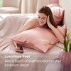 image:imageBedsure Satin Pillowcases Similar to Silk Pillow Cases Queen Size Set of 2 Pure White Cooling Pillow Case for Sleeping Women with Envelope Closure Gifts for Women Men 20x30 Inches 2pcs17  Peach Pink