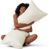 image:imageBedsure Satin Pillowcases Similar to Silk Pillow Cases Queen Size Set of 2 Pure White Cooling Pillow Case for Sleeping Women with Envelope Closure Gifts for Women Men 20x30 Inches 2pcs09  Ivory