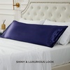 image:imageBedsure Satin Pillowcases Similar to Silk Pillow Cases Queen Size Set of 2 Pure White Cooling Pillow Case for Sleeping Women with Envelope Closure Gifts for Women Men 20x30 Inches 2pcs08  Navy