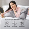 image:imageBedsure Satin Pillowcases Similar to Silk Pillow Cases Queen Size Set of 2 Pure White Cooling Pillow Case for Sleeping Women with Envelope Closure Gifts for Women Men 20x30 Inches 2pcs05  Dark Grey