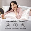 image:imageBedsure Satin Pillowcases Similar to Silk Pillow Cases Queen Size Set of 2 Pure White Cooling Pillow Case for Sleeping Women with Envelope Closure Gifts for Women Men 20x30 Inches 2pcs09  Ivory