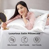 image:imageBedsure Satin Pillowcases Similar to Silk Pillow Cases Queen Size Set of 2 Pure White Cooling Pillow Case for Sleeping Women with Envelope Closure Gifts for Women Men 20x30 Inches 2pcs02  Pure White