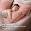image:imageBedsure Satin Pillowcases Similar to Silk Pillow Cases Queen Size Set of 2 Pure White Cooling Pillow Case for Sleeping Women with Envelope Closure Gifts for Women Men 20x30 Inches 2pcs17  Peach Pink