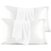 image:imageBedsure Satin Pillowcases Similar to Silk Pillow Cases Queen Size Set of 2 Pure White Cooling Pillow Case for Sleeping Women with Envelope Closure Gifts for Women Men 20x30 Inches 2pcs02  Pure White
