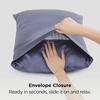 image:imageBedsure Satin Pillowcases Similar to Silk Pillow Cases Queen Size Set of 2 Pure White Cooling Pillow Case for Sleeping Women with Envelope Closure Gifts for Women Men 20x30 Inches 2pcs24  Blue Granite
