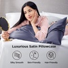 image:imageBedsure Satin Pillowcases Similar to Silk Pillow Cases Queen Size Set of 2 Pure White Cooling Pillow Case for Sleeping Women with Envelope Closure Gifts for Women Men 20x30 Inches 2pcs24  Blue Granite