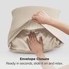 image:imageBedsure Satin Pillowcases Similar to Silk Pillow Cases Queen Size Set of 2 Pure White Cooling Pillow Case for Sleeping Women with Envelope Closure Gifts for Women Men 20x30 Inches 2pcs16  Khaki