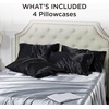 image:imageBedsure Satin Pillowcases Similar to Silk Pillow Cases Queen Size Set of 2 Pure White Cooling Pillow Case for Sleeping Women with Envelope Closure Gifts for Women Men 20x30 Inches 2pcs06  Black