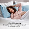 image:imageBedsure Satin Pillowcases Similar to Silk Pillow Cases Queen Size Set of 2 Pure White Cooling Pillow Case for Sleeping Women with Envelope Closure Gifts for Women Men 20x30 Inches 2pcs13  Aqua