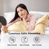 image:imageBedsure Satin Pillowcases Similar to Silk Pillow Cases Queen Size Set of 2 Pure White Cooling Pillow Case for Sleeping Women with Envelope Closure Gifts for Women Men 20x30 Inches 2pcs29  Champagne