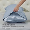 image:imageBedsure Satin Pillowcases Similar to Silk Pillow Cases Queen Size Set of 2 Pure White Cooling Pillow Case for Sleeping Women with Envelope Closure Gifts for Women Men 20x30 Inches 2pcs23  Stone Blue