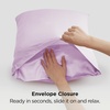 image:imageBedsure Satin Pillowcases Similar to Silk Pillow Cases Queen Size Set of 2 Pure White Cooling Pillow Case for Sleeping Women with Envelope Closure Gifts for Women Men 20x30 Inches 2pcs18  Lavender