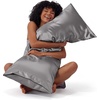 image:imageBedsure Satin Pillowcases Similar to Silk Pillow Cases Queen Size Set of 2 Pure White Cooling Pillow Case for Sleeping Women with Envelope Closure Gifts for Women Men 20x30 Inches 2pcs05  Dark Grey