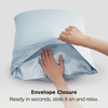 image:imageBedsure Satin Pillowcases Similar to Silk Pillow Cases Queen Size Set of 2 Pure White Cooling Pillow Case for Sleeping Women with Envelope Closure Gifts for Women Men 20x30 Inches 2pcs23  Stone Blue
