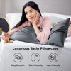 image:imageBedsure Satin Pillowcases Similar to Silk Pillow Cases Queen Size Set of 2 Pure White Cooling Pillow Case for Sleeping Women with Envelope Closure Gifts for Women Men 20x30 Inches 2pcs22  Space Grey