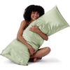 image:imageBedsure Satin Pillowcases Similar to Silk Pillow Cases Queen Size Set of 2 Pure White Cooling Pillow Case for Sleeping Women with Envelope Closure Gifts for Women Men 20x30 Inches 2pcs21  Sage Green