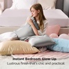 image:imageBedsure Satin Pillowcases Similar to Silk Pillow Cases Queen Size Set of 2 Pure White Cooling Pillow Case for Sleeping Women with Envelope Closure Gifts for Women Men 20x30 Inches 2pcs03  Beige