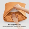 image:imageBedsure Satin Pillowcases Similar to Silk Pillow Cases Queen Size Set of 2 Pure White Cooling Pillow Case for Sleeping Women with Envelope Closure Gifts for Women Men 20x30 Inches 2pcs15  Orange
