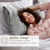 image:imageBedsure Satin Pillowcases Similar to Silk Pillow Cases Queen Size Set of 2 Pure White Cooling Pillow Case for Sleeping Women with Envelope Closure Gifts for Women Men 20x30 Inches 2pcs01  Silver Grey