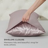 image:imageBedsure Satin Pillowcases Similar to Silk Pillow Cases Queen Size Set of 2 Pure White Cooling Pillow Case for Sleeping Women with Envelope Closure Gifts for Women Men 20x30 Inches 2pcs19  Dusty Rose