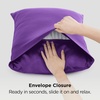 image:imageBedsure Satin Pillowcases Similar to Silk Pillow Cases Queen Size Set of 2 Pure White Cooling Pillow Case for Sleeping Women with Envelope Closure Gifts for Women Men 20x30 Inches 2pcs10  Purple