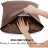 image:imageBedsure Satin Pillowcases Similar to Silk Pillow Cases Queen Size Set of 2 Pure White Cooling Pillow Case for Sleeping Women with Envelope Closure Gifts for Women Men 20x30 Inches 2pcs25  Brown