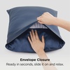 image:imageBedsure Satin Pillowcases Similar to Silk Pillow Cases Queen Size Set of 2 Pure White Cooling Pillow Case for Sleeping Women with Envelope Closure Gifts for Women Men 20x30 Inches 2pcs07  Blue