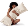 image:imageBedsure Satin Pillowcases Similar to Silk Pillow Cases Queen Size Set of 2 Pure White Cooling Pillow Case for Sleeping Women with Envelope Closure Gifts for Women Men 20x30 Inches 2pcs03  Beige