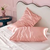 image:imageBedsure Satin Pillowcases Similar to Silk Pillow Cases Queen Size Set of 2 Pure White Cooling Pillow Case for Sleeping Women with Envelope Closure Gifts for Women Men 20x30 Inches 2pcs17  Peach Pink