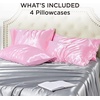 image:imageBedsure Satin Pillowcases Similar to Silk Pillow Cases Queen Size Set of 2 Pure White Cooling Pillow Case for Sleeping Women with Envelope Closure Gifts for Women Men 20x30 Inches 2pcs04  Pink