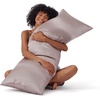 image:imageBedsure Satin Pillowcases Similar to Silk Pillow Cases Queen Size Set of 2 Pure White Cooling Pillow Case for Sleeping Women with Envelope Closure Gifts for Women Men 20x30 Inches 2pcs19  Dusty Rose