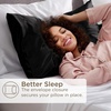 image:imageBedsure Satin Pillowcases Similar to Silk Pillow Cases Queen Size Set of 2 Pure White Cooling Pillow Case for Sleeping Women with Envelope Closure Gifts for Women Men 20x30 Inches 2pcs06  Black