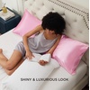 image:imageBedsure Satin Pillowcases Similar to Silk Pillow Cases Queen Size Set of 2 Pure White Cooling Pillow Case for Sleeping Women with Envelope Closure Gifts for Women Men 20x30 Inches 2pcs04  Pink