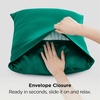image:imageBedsure Satin Pillowcases Similar to Silk Pillow Cases Queen Size Set of 2 Pure White Cooling Pillow Case for Sleeping Women with Envelope Closure Gifts for Women Men 20x30 Inches 2pcs30  Dark Green