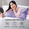 image:imageBedsure Satin Pillowcases Similar to Silk Pillow Cases Queen Size Set of 2 Pure White Cooling Pillow Case for Sleeping Women with Envelope Closure Gifts for Women Men 20x30 Inches 2pcs26  Lilac