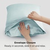 image:imageBedsure Satin Pillowcases Similar to Silk Pillow Cases Queen Size Set of 2 Pure White Cooling Pillow Case for Sleeping Women with Envelope Closure Gifts for Women Men 20x30 Inches 2pcs11  Light Turquoise