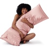 image:imageBedsure Satin Pillowcases Similar to Silk Pillow Cases Queen Size Set of 2 Pure White Cooling Pillow Case for Sleeping Women with Envelope Closure Gifts for Women Men 20x30 Inches 2pcs17  Peach Pink