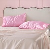 image:imageBedsure Satin Pillowcases Similar to Silk Pillow Cases Queen Size Set of 2 Pure White Cooling Pillow Case for Sleeping Women with Envelope Closure Gifts for Women Men 20x30 Inches 2pcs04  Pink