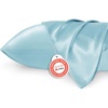 image:imageBedsure Satin Pillowcases Similar to Silk Pillow Cases Queen Size Set of 2 Pure White Cooling Pillow Case for Sleeping Women with Envelope Closure Gifts for Women Men 20x30 Inches 2pcs13  Aqua