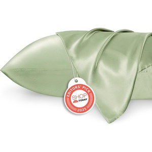 image:imageBedsure Satin Pillowcases Similar to Silk Pillow Cases Queen Size Set of 2 Pure White Cooling Pillow Case for Sleeping Women with Envelope Closure Gifts for Women Men 20x30 Inches 2pcs21  Sage Green