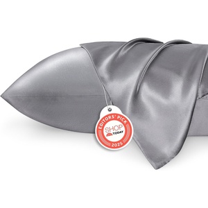 image:imageBedsure Satin Pillowcases Similar to Silk Pillow Cases Queen Size Set of 2 Pure White Cooling Pillow Case for Sleeping Women with Envelope Closure Gifts for Women Men 20x30 Inches 2pcs05  Dark Grey