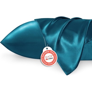 image:imageBedsure Satin Pillowcases Similar to Silk Pillow Cases Queen Size Set of 2 Pure White Cooling Pillow Case for Sleeping Women with Envelope Closure Gifts for Women Men 20x30 Inches 2pcs14  Teal