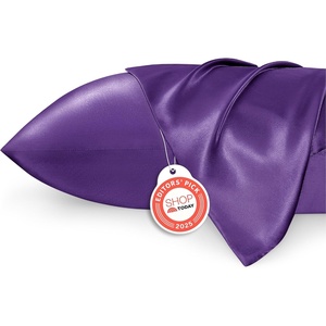 image:imageBedsure Satin Pillowcases Similar to Silk Pillow Cases Queen Size Set of 2 Pure White Cooling Pillow Case for Sleeping Women with Envelope Closure Gifts for Women Men 20x30 Inches 2pcs10  Purple